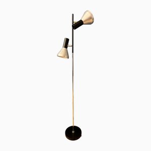 Mid-Century Black Floor Lamp with Aluminum Spots