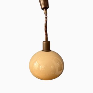 Vintage Beige Acrylic Glass Mushroom Pendant Lamp