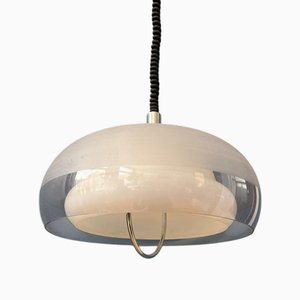 Mid-Century Space Age Clear Acrylic Glass UFO Pendant Lamp