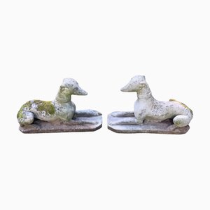 English Re Con Stone Whippets, 1950, Set of 2