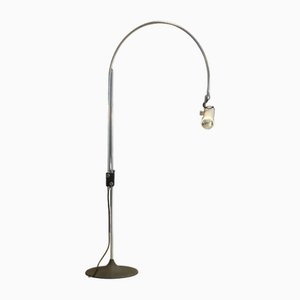 Lampada ad arco vintage in metallo cromato di Gepo
