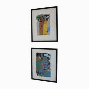 Roger Svensson, Untitled, Oil on Paper Artworks, Framed, Set of 2