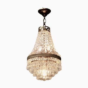 Vintage French Empire Style Tent and Waterfall Chandelier, 1920