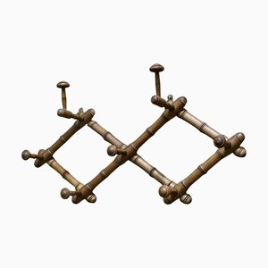 French Simulated Bamboo Hat and Coat Wall Rack