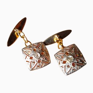 Edwardian Square Diamond Cufflinks, 1910, Set of 2