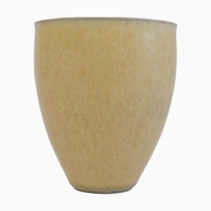 Vase Mid-Century en Grès Jaune par Saxbo, Danemark, 1960s