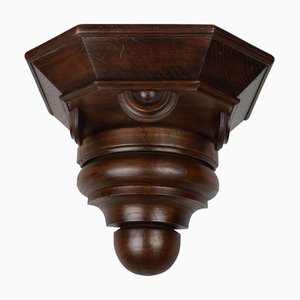 Architektonische Art Deco Wandkonsole aus Eiche, 19. Jh., Frankreich, 1890er