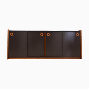 Credenza postmoderna vintage in laminato e legno, anni '70