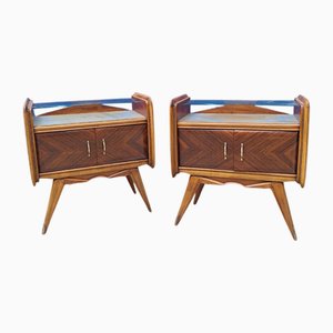 Nachttische aus Bruyère & Glas, Italien, 1950er, 2er Set