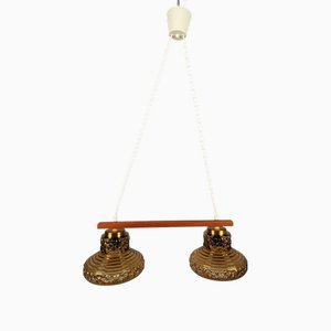 Scandinavian Hanging Light in Teak, 1970