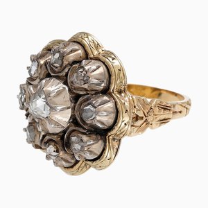 Spätgeorgianischer Diamant-Clusterring im Rosenschliff, 1830