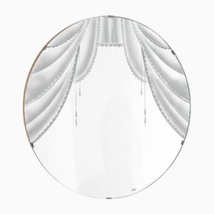 Large Vintage Mirror with Screen Printing, 1950s