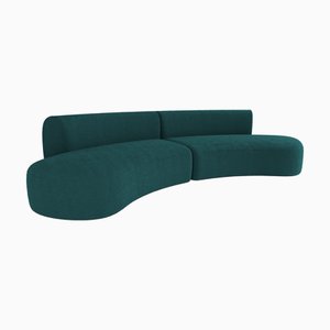 Modulares Hug Sofa in Boucle Petrolblau von Ferrianisbolgi, 2er Set
