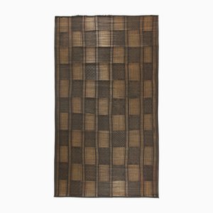 Tapis Berbère Touareg Vintage en Cuir et Bois