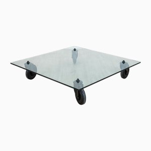 Glass and Metal Coffee Table by Gae Aulenti for Fontana Arte, 1970s