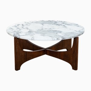 Tavolino da caffè rotondo in marmo di Hugues Poignant, 1970