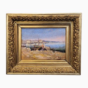 L. Loni, French School Marina, 1890er-1910er, Öl auf Holz, gerahmt