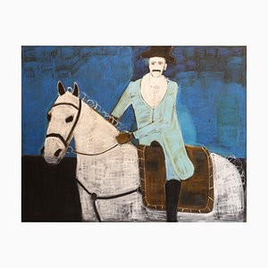 Rubins J. Spaans, Andreu on Horseback, 2025, Oil on Linen Canvas