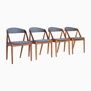 Sillas de comedor modelo 31 danesas de Kai Kristiansen para Schou Andersen Møbelfabrik, años 50. Juego de 4