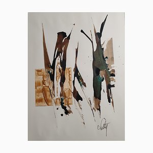 Christian Feltin, The Golden Square, 2024, Acrylique