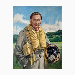 Aviatore britannico della seconda guerra mondiale, 1967, olio su tela