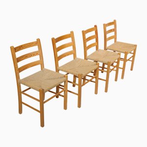 Esszimmerstühle aus Kiefernholz, 1970er, 4 . Set