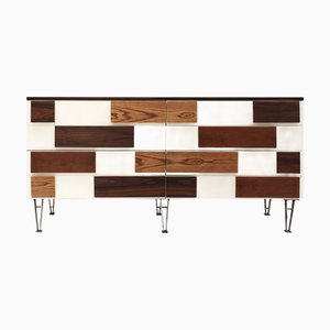 Italian Sideboard in Wood with Steel Legs, 1990
