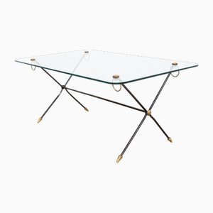 Mesa de centro de metal y vidrio, 1960