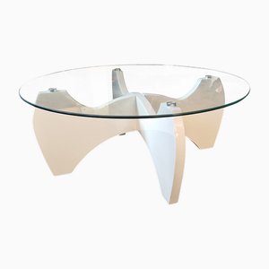 Table Basse en Verre Transparent, 1980s