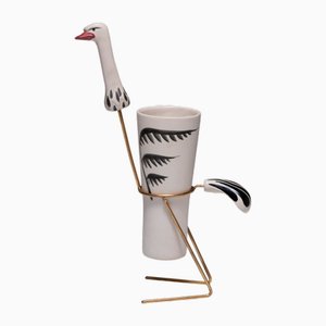 High Ostrich Earthenware Cup, 1960s