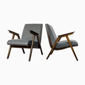 Set of Mid-Century Modern Oak Armchairs, 1960s