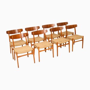 Vintage Danish CH-23 Dining Chairs attributed to Hans Wegner for Carl Hansen, 1960s, Set of 8
