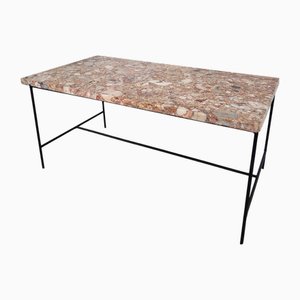 Mesa de centro Rosso de mármol, años 70
