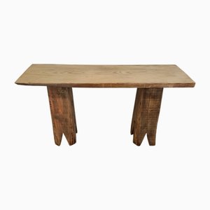 Brutalist Fir Console Table, 1980s