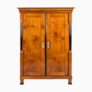 Armoire Biedermeier en Merisier avec Colonnes Noircies