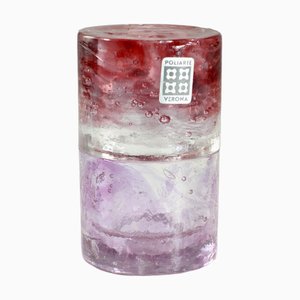 Italienische Rosa Glas Vase von Poliarte Albano Poli, 1970er