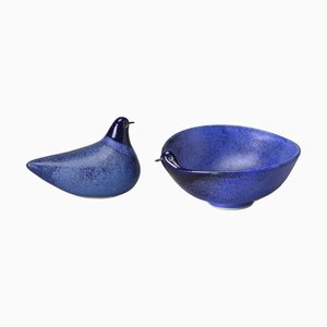 Oiseaux en Céramique par Gérald Olivier, Suisse, 1970, Set de 2