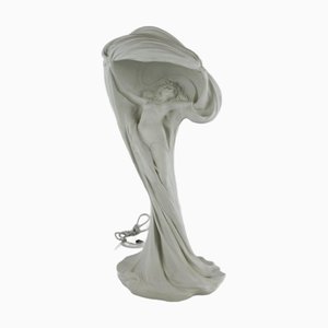 Porcelain Sculpture Lamp by Luigi Fabris, Milan, Early 1900s