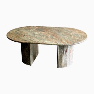 Table Basse Vintage Fior Di Pesco Ovale en Marbre, Italie, 1980s