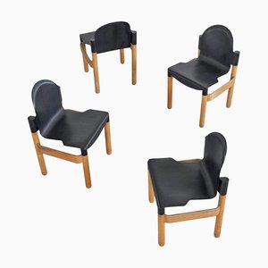 Flex 2000 Chairs in Beech and Plastic attributed to Gerd Lange for Thonet, 1973, Set of 4
