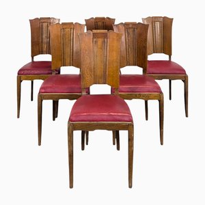 Wood Chairs, 1950s, Set of 6