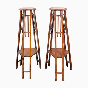 Art Nouveau Column Stands, Set of 2
