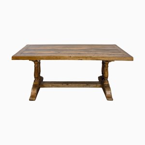 Oak Monastery Table with 2 Columns