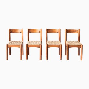 Rustic Dining Chairs, Italy, 1960s, Set of 4