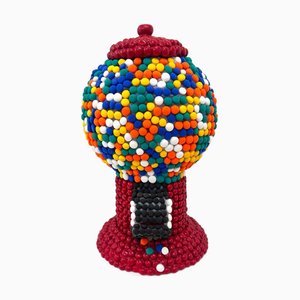 Scultura in argilla colorata fatta a mano a macchina di Gumball in rosso