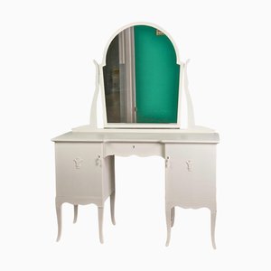 Swedish Gustavian Carved Dressing Table with Centre Mirror, 1920s