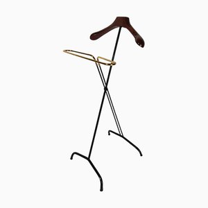 Mid-Century Italian Folding Valet in Wood, Iron and Brass from Fratelli Reguitti, 1950s