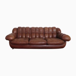 Italienisches 3-Sitzer Sofa aus Leder, 1970er