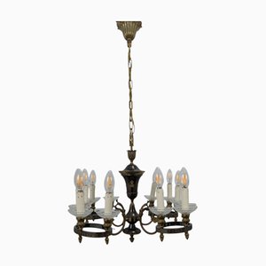 Lampadario in ottone a 12 luci, anni '50