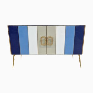 Two-Door Sideboard in Four-Color Murano Glass, 1980s